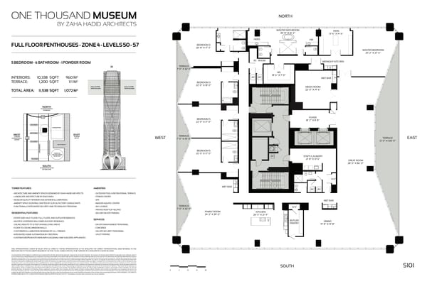 One Thousand Museum — Full Floor Penthouse Zone 4