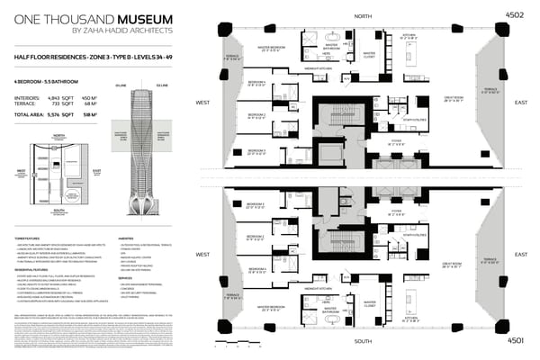 One Thousand Museum — Half Floor residence Zone 3 Type B Levels 34-49