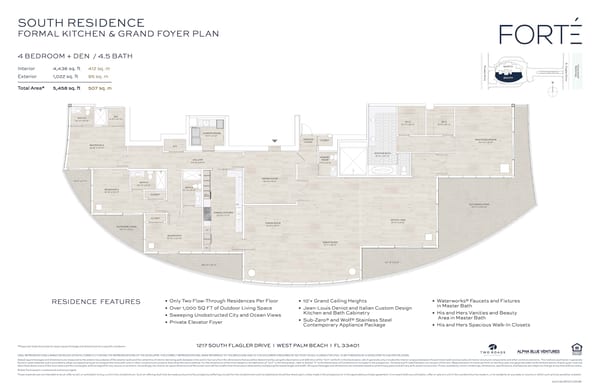 Forte on Flagler — South - Formal Kitchen &amp; Grand Foyer