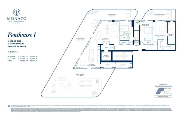 Monaco Yacht Club and Residences Miami Beach — Penthouse 1