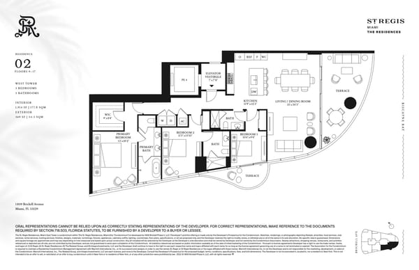 St Regis Residences Miami Brickell — Residence 02 Floors 9-17