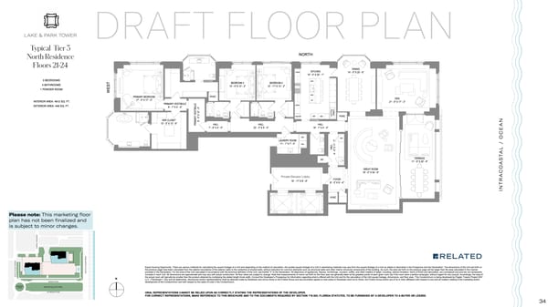 South Flagler House West Palm Beach — Tier 3 North Residence Floors 21-24