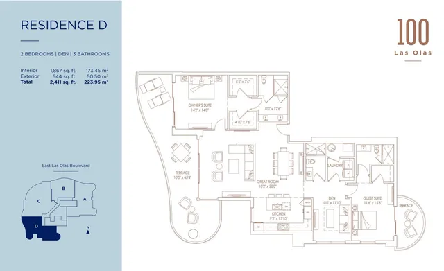 100 Las Olas — Residence D