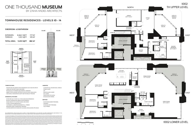 One Thousand Museum — Townhouse Residence Levels 10-14