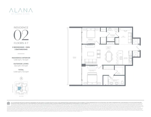 Alana Bay Harbor Islands — Residence 02 Floors 4-7