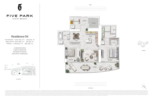 Five Park Residences Miami Beach — Residence 04