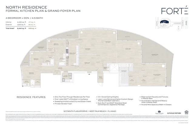 Forte on Flagler — North - Formal Kitchen &amp; Grand Foyer