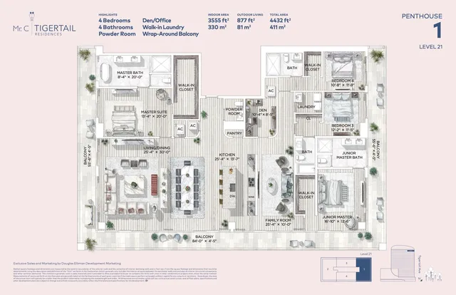 Mr. C Residences Coconut Grove — Penthouse 1