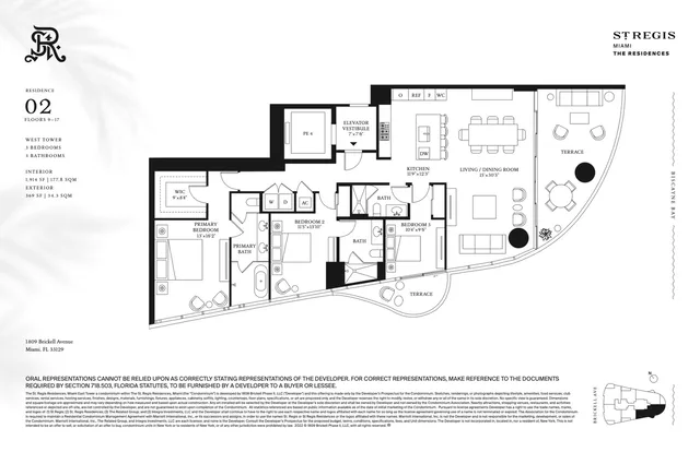St Regis Residences Miami Brickell — Residence 02 Floors 9-17