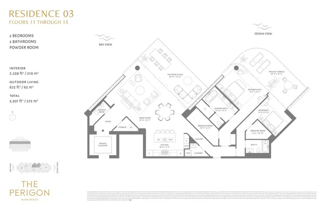 The Perigon Miami Beach — Residence 03 Floor 11-15