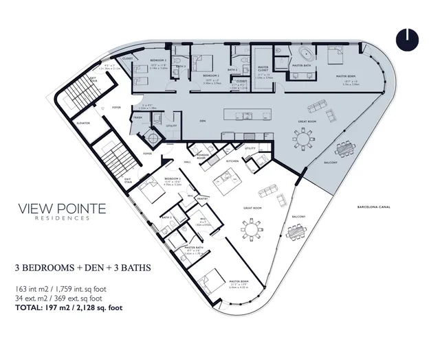 View Pointe Residences Fort Lauderdale — 3 Bedroom